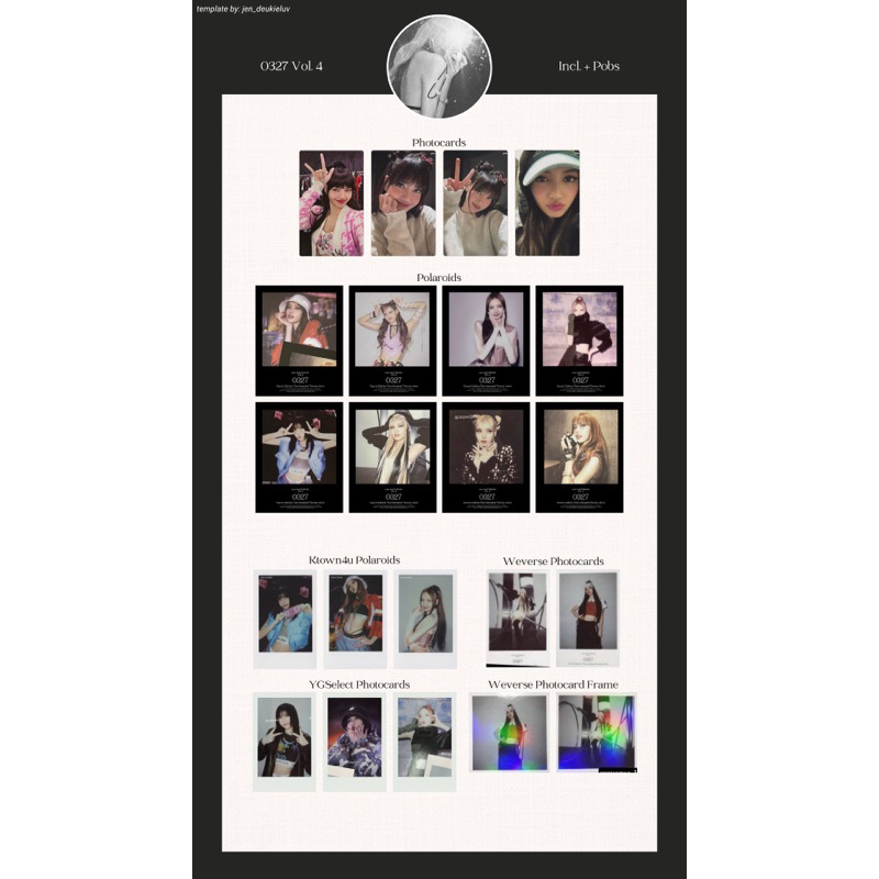พร้อมส่ง] LISA 0327 PHOTOBOOK VOL.4 + ของแถม Ktown4u/YG/Weverse