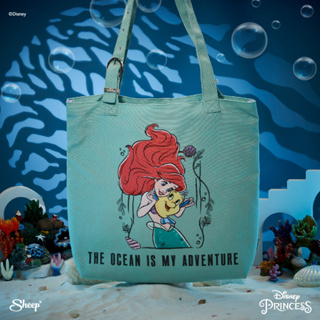 [The Little Mermaid] Tote Bag ลายเจ้าหญิงแอเรียล กระเป๋าสะพายข้างสำหรับแท็บเล็ตไอแพด และ laptop กระเป๋าผ้า Disney แท้