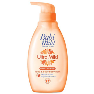 Babi Mild Ultramild เบบี้มายด์ อัลตร้ามายด์ สวีท อัลมอนด์ เฮด &amp; บอดี้ เบบี้ บาธ 400 มล.