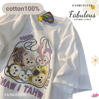 Cotton 100% [เสื้อยืดOversizeสำหรับสาวอวบ] เสื้อยืดลายน้องกระต่าย รหัส5455