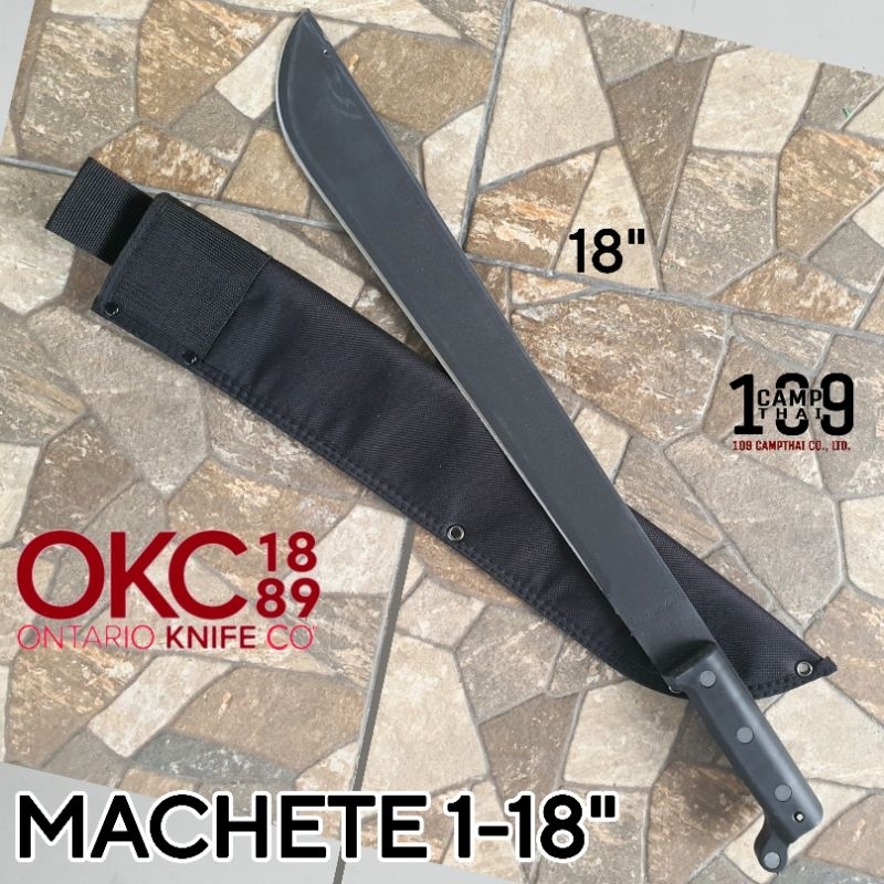 machete-ontario-18นิ้ว-มีดเดินป่าคู่ตัวของทหารอเมริกา-พร้อมปลอกใส่ผ้าไนล่อน-made-in-u-s-a
