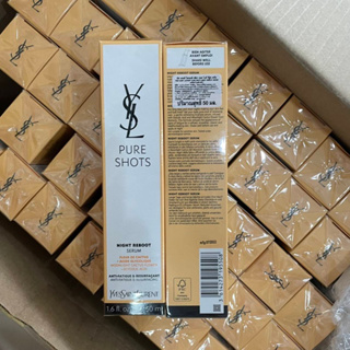 YSL Pure Shots Night Reboot Serum Fleur De Cactus+Acide Glycolique 50ml บำรุงผิวอีฟแซง