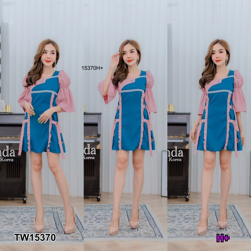 tw15370-dress-เดรสทรงแขนยาว-ไหล่พอง