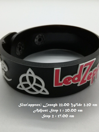 สร้อยข้อมือยาง Led Zeppelin กําไลยางซิลิโคน แฟชั่น วงดนตรี กันน้ำ  silicone rubber wristband bracelet