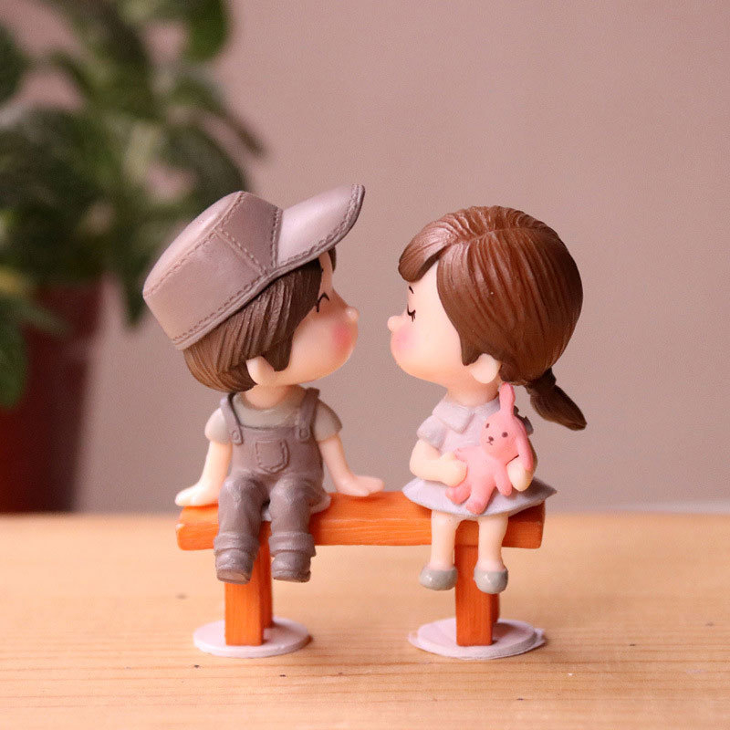 ตุ๊กตาเด็กคู่-จัดสวนถาด-ตุ๊กตาจัดสวน