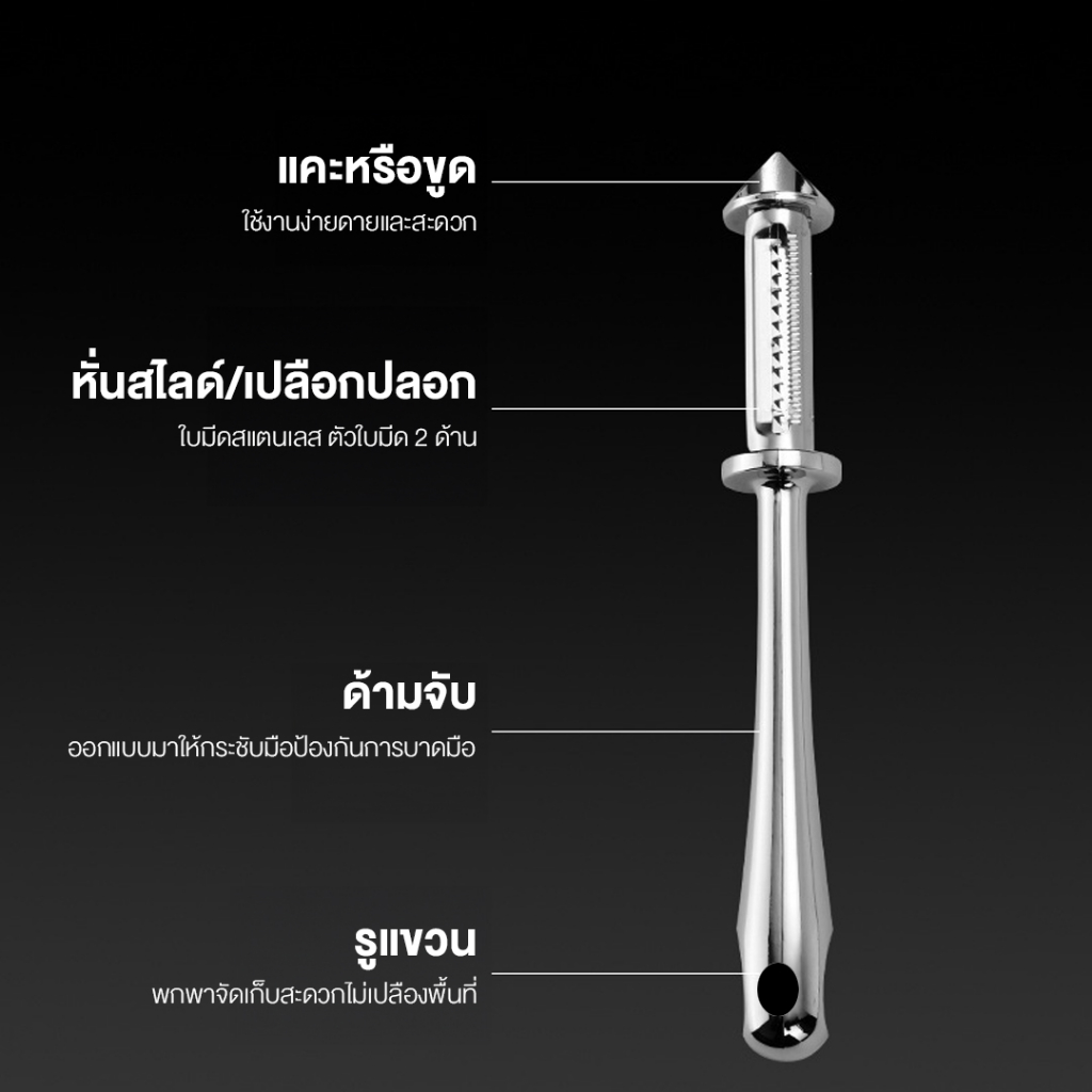 ที่ปอกอเนกประสงค์-สแตนเลส-304-ปอก-สไลด์-ซอย-3-in-1-ในด้ามเดียว-1314