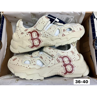 🖤❤️พร้อมส่งในไทย) รองเท้าผ้าใบ MLB Bigball Chunky Mask NY รองเท้าสีครีม พื้นยาง logo NY 🤍🤎36-41
