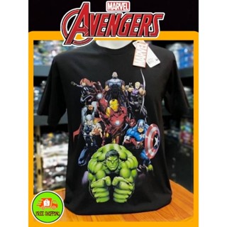 เสื้อMarvel ลาย ทีม Avengers สีดำ (MVX-251)