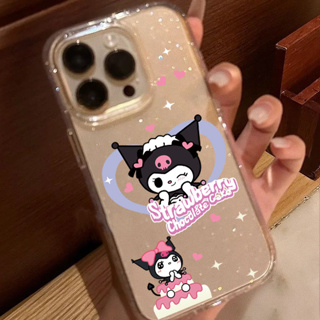 เคสโทรศัพท์  ประดับกลิตเตอร์ ใส กันกระแทก สำหรับ iPhone 14 Pro max 13 12 Pro Max 11 7 8 plus XR XS MAX เคสลายการ์ตูน