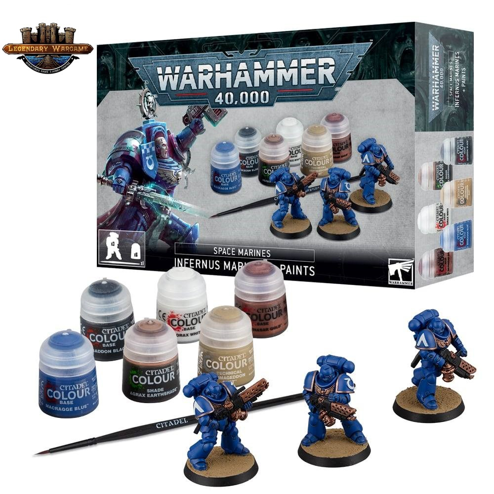[BSFพร้อมส่ง] Infernus Marines + Paints ชุดโมเดลเกมสนามจำลองและสีสำหรับ