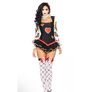 LJ7005 ชุดCircus Clown , ชุดWomens Fancy Clown Dress Poker Princess 🚚ด่วนมีส่งGrabค่า