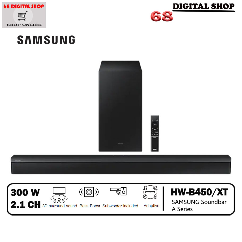 Samsung Soundbar ซัมซุง B450 ลำโพงซาวด์บาร์ 2.1 Ch. 300W รุ่น HWB450