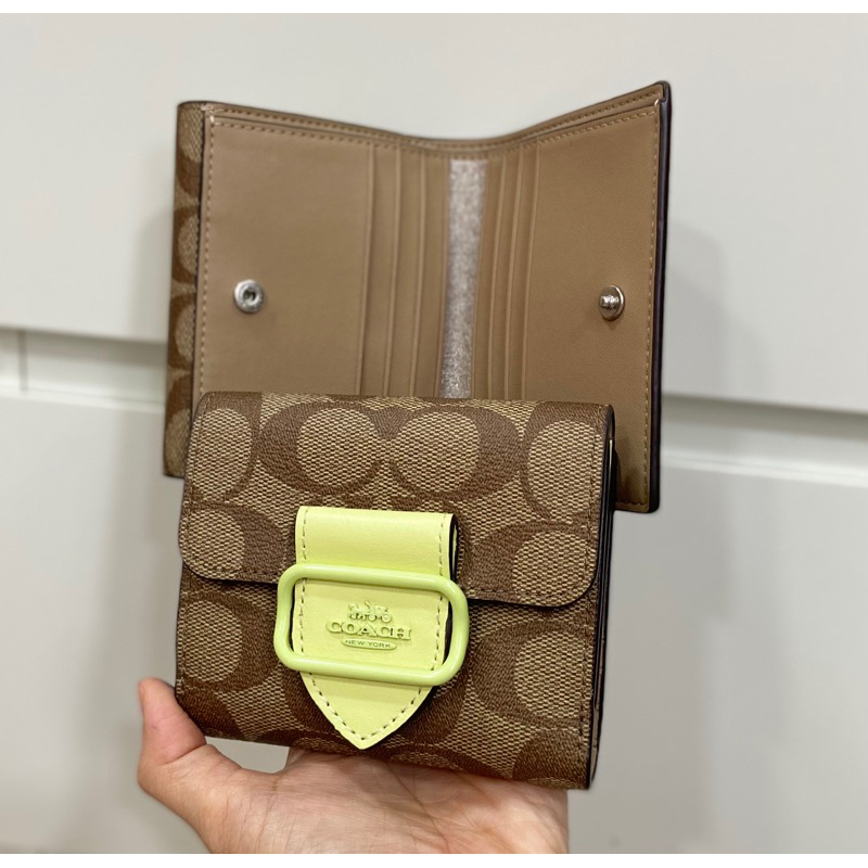 COACH Small Morgan Wallet In Colorblock Signature Canvas With Rivets ...