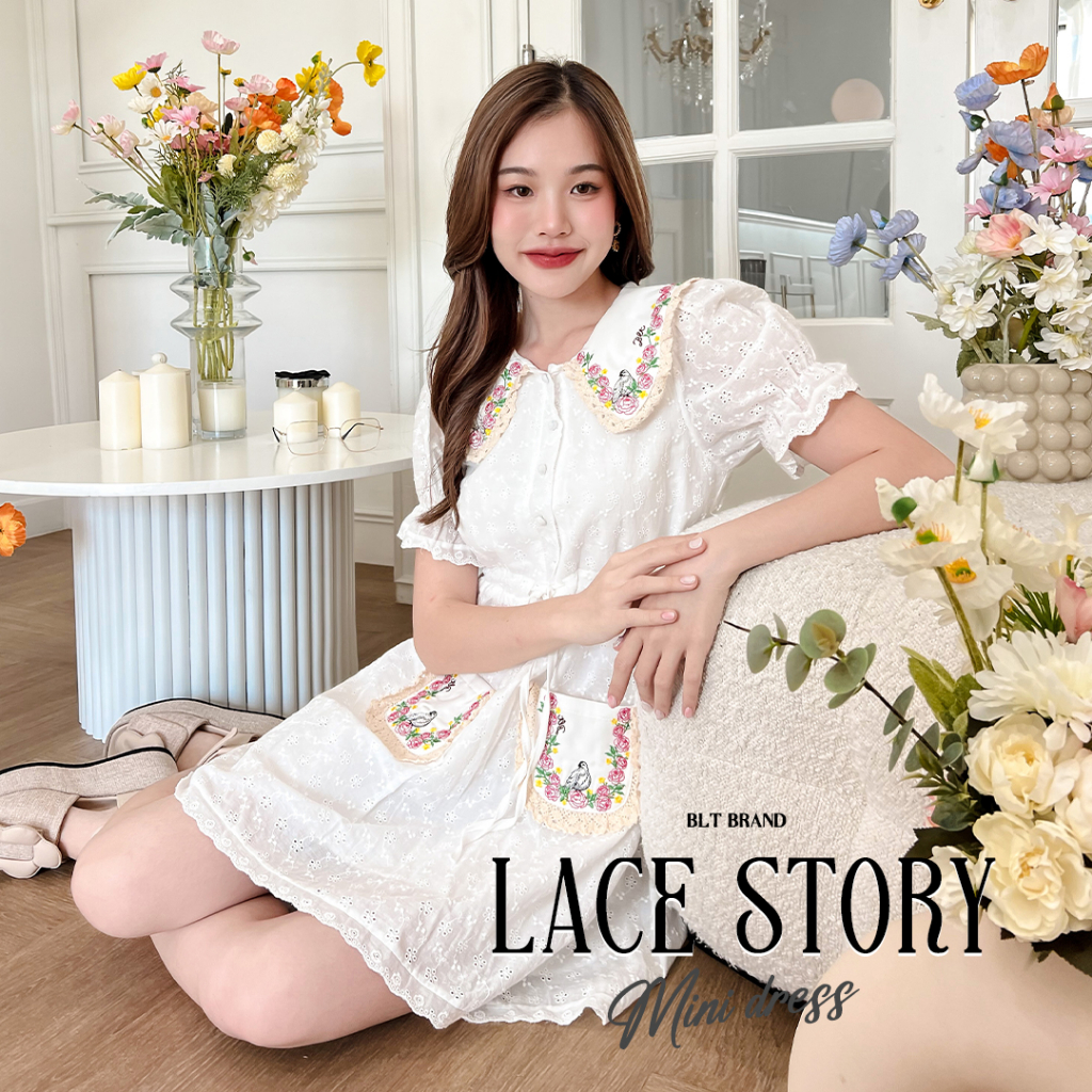 r143-blt-special-lace-story-mini-dress-มินิเดรสสีคลีนๆสวยมาก