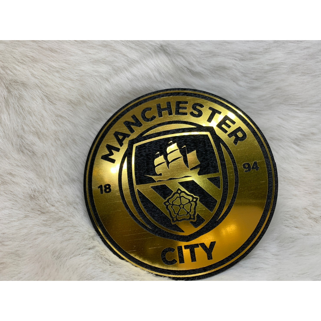 logo-menchester-city-โลโก้-โลโก้แมนชเสเตอร์ซิตี้-วัสดุ1-2mm-วัสดุโรมาร์คผิวผสม-สีทองเงา