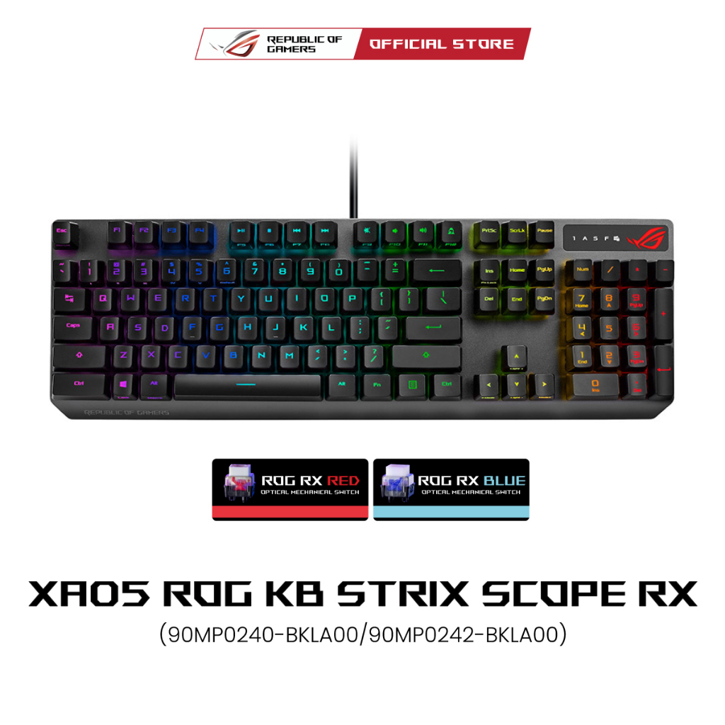 ASUS XA05 ROG KB STRIX SCOPE RX (90MP0240-BKLA00/90MP0242-BKLA00), RGB ...