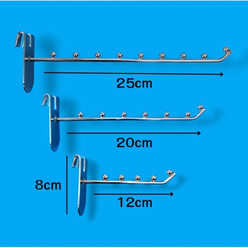 ตะขอแขวนโชว์สินค้า-ตัวฮุกแขวนตะแกรง-เป็นเหล็กชุบโครเมียม-ขายยกแพ็ค-10-ชิ้น