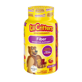 วิตามินไฟเบอร์ ชนิดกัมมี่ สำหรับเด็ก ขับถ่ายยาก ไม่ทานผัก Lil Critters Fiber 90 Gummies รสผลไม้ ทานง่ายเคี้ยวอร่อย