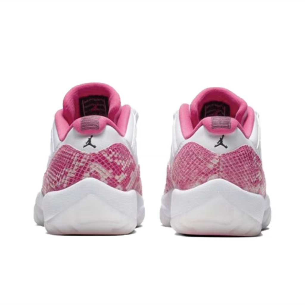 ยิงจริง-nike-air-jordan-11-low-pink-snakeskin-สีเทาขาว-รองเท้าผ้าใบ