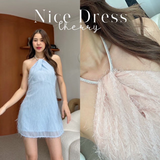 Nice Dress เดรสขนนกสุดหรู ดีเทลสายเพชร