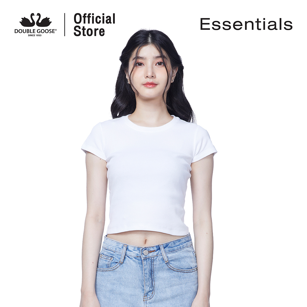 ห่านคู่-เสื้อครอปผู้หญิง-ผ้าร่อง-นุ่มสบาย-รุ่น-essentials