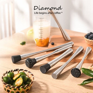 ❤ Diamond Coffee ไม้บดค็อกเทล สแตนเลส อุปกรณ์บาร์เทนเดอร์ แท่งบดผลไม้  ค้อนน้ำแข็ง บดน้ำแข็ง แท่งน้ำผลไม้ ที่บดน้ำเเข็ง