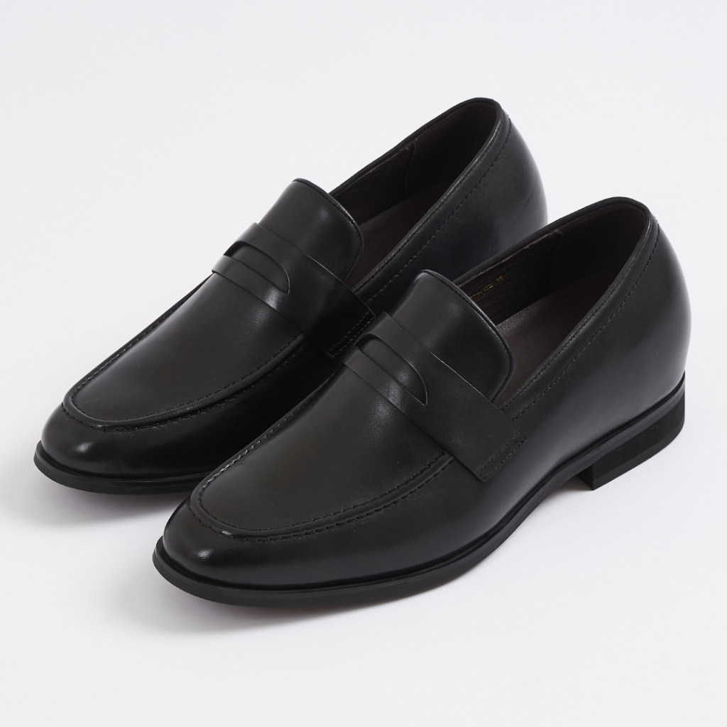 penny-loafers-รองเท้าหนังโลฟเฟอร์ผู้ชายเสริมส้น-7-ซม-สีดำ