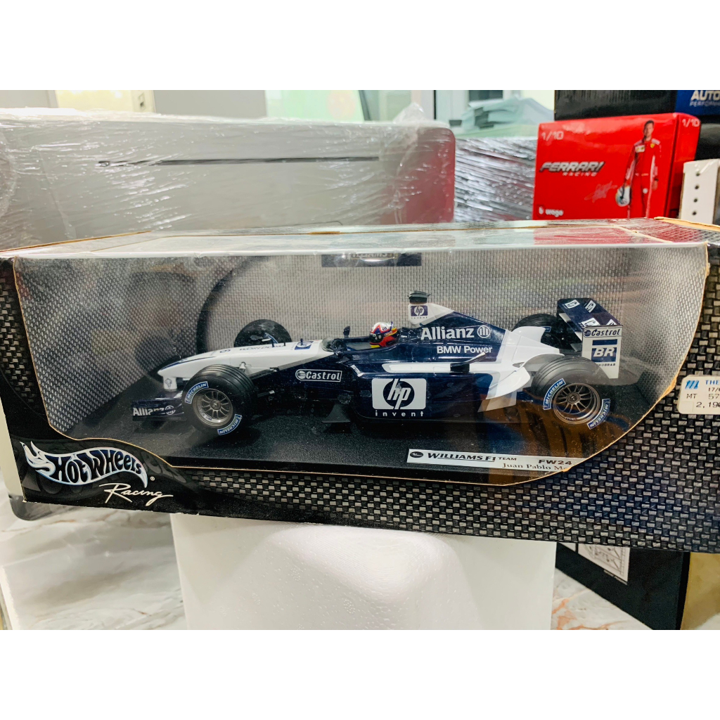Miniature Hot Wheels 1/18 - F1 Williams BMW FW24 Schumacher 2002