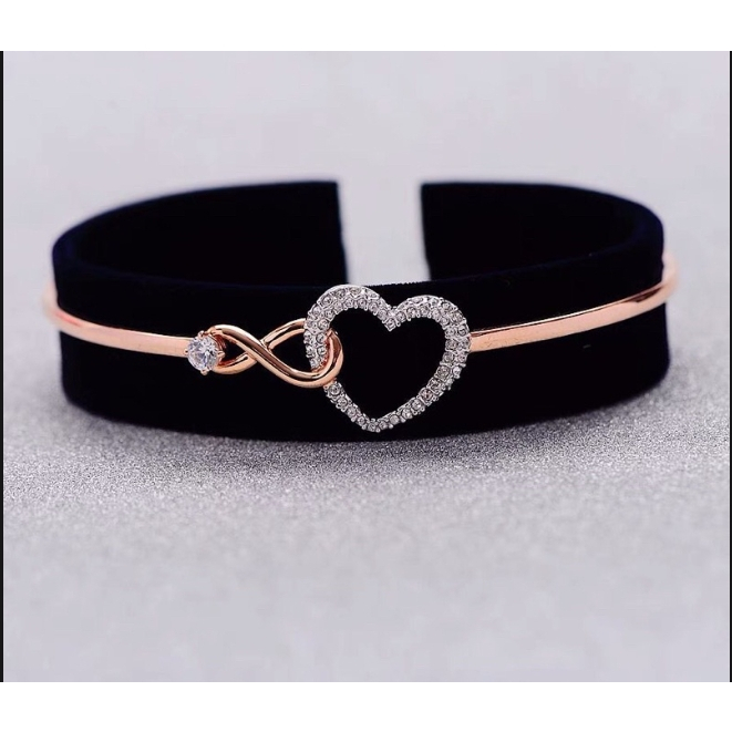 swarovskiสร้อยคอ-infinity-heart-necklaceกำไลข้อมือ-infinity-heart-bangle-ของแท้-100-สร้อยคอแฟชั่น-ของขวัญสำหรับคนพิเศษ