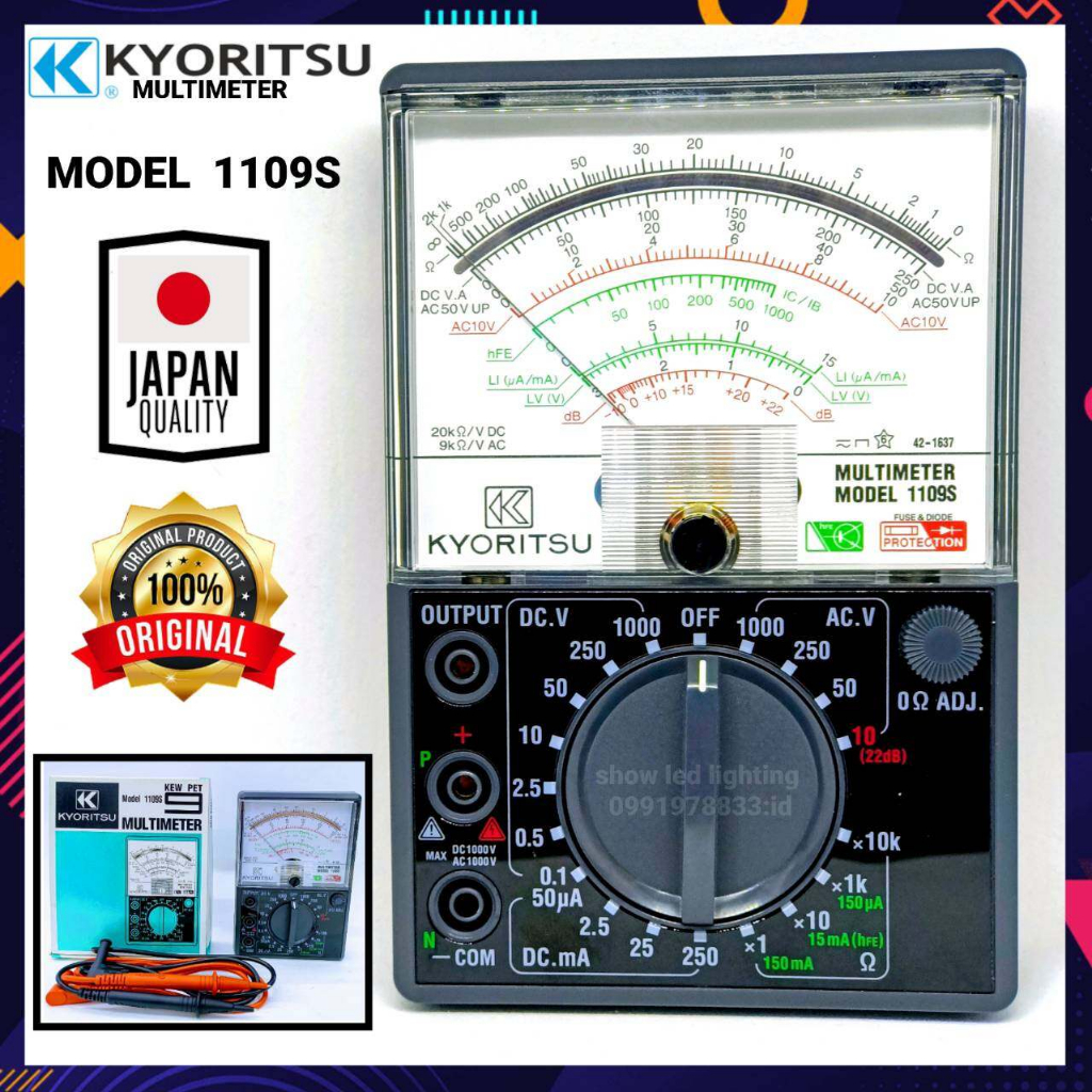 kyoritsu-รุ่น1109s-แท้-100-made-in-japan-มัลติมิเตอร์แบบเข็ม-มิเตอร์วัดไฟ-แบบเข็ม-มัลติมิเตอร์แบบอนาล็อค-มัลติมิเตอร์