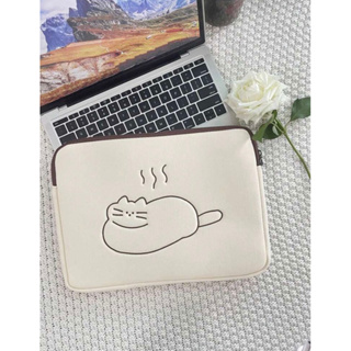 กระเป๋าแล็ปท็อปครีมแมวนอน ขนาด 11 lnches & ต่ำกว่า/13 ถึง 13.9 lnches (Laptop/Macbook Bag) กระเป๋าโน๊ตบุ๊ค