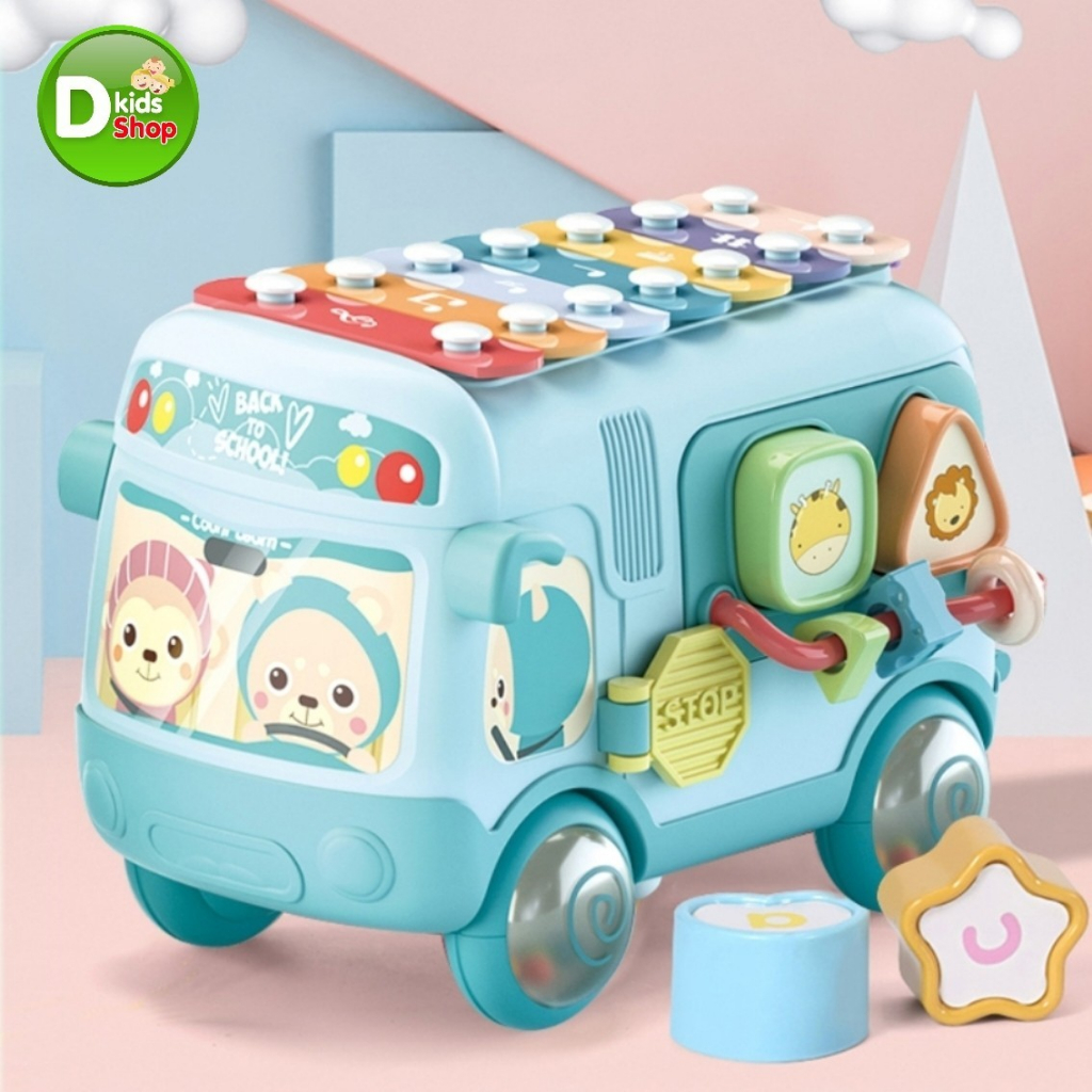 ของเล่นเด็ก-บล็อคหยอด-รถบัสใส่บล็อคมีระนาด-baby-puzzle-bus-สุดน่ารัก