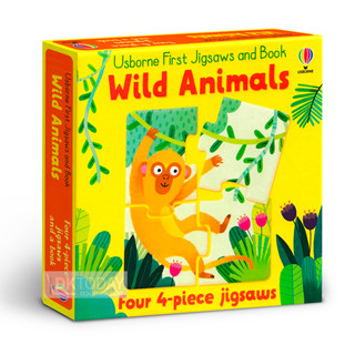 DKTODAY หนังสือ USBORNE FIRST JIGSAWS AND BOOK : WILD ANIMALS (AGE 2+)