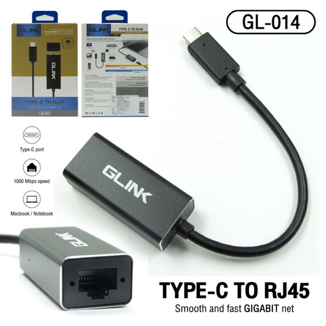 glink-gl014-converter-type-c-to-lan-rj-45-แปลง-usb-type-c-เป็น-lan-1000mbps