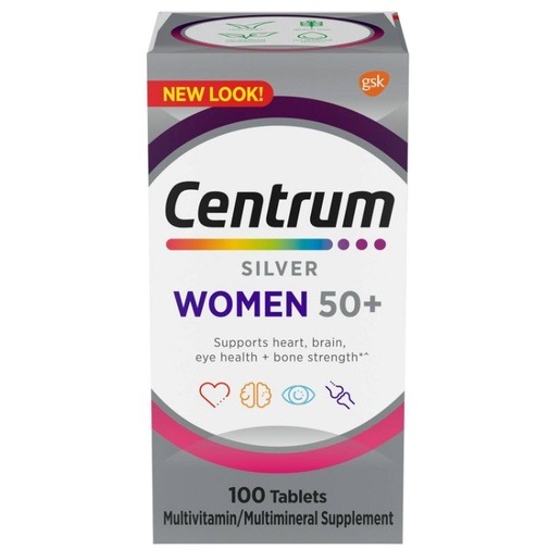 centrum-silver-multivitamin-50-woman-100-tablets-multimineral-usa-วิตามิน-อาหารเสริมหลายชั้น-ผู้หญิงอายุมากกว่า-50-ปี