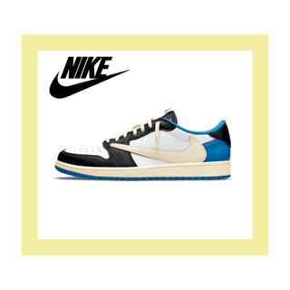 Travis Scott x Fragment Design x Air Jordan 1 Low OG SP ของแท้ 100% แนะนำรองเท้าบาสเก็ตบอลต่ำยอดนิยม