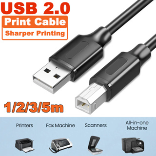 สาย USB 2.0 Printer  สายสีดำแบบดี USB 2.0 Type A Male to Type B Male Printer Scanner Cable Cord High Speed