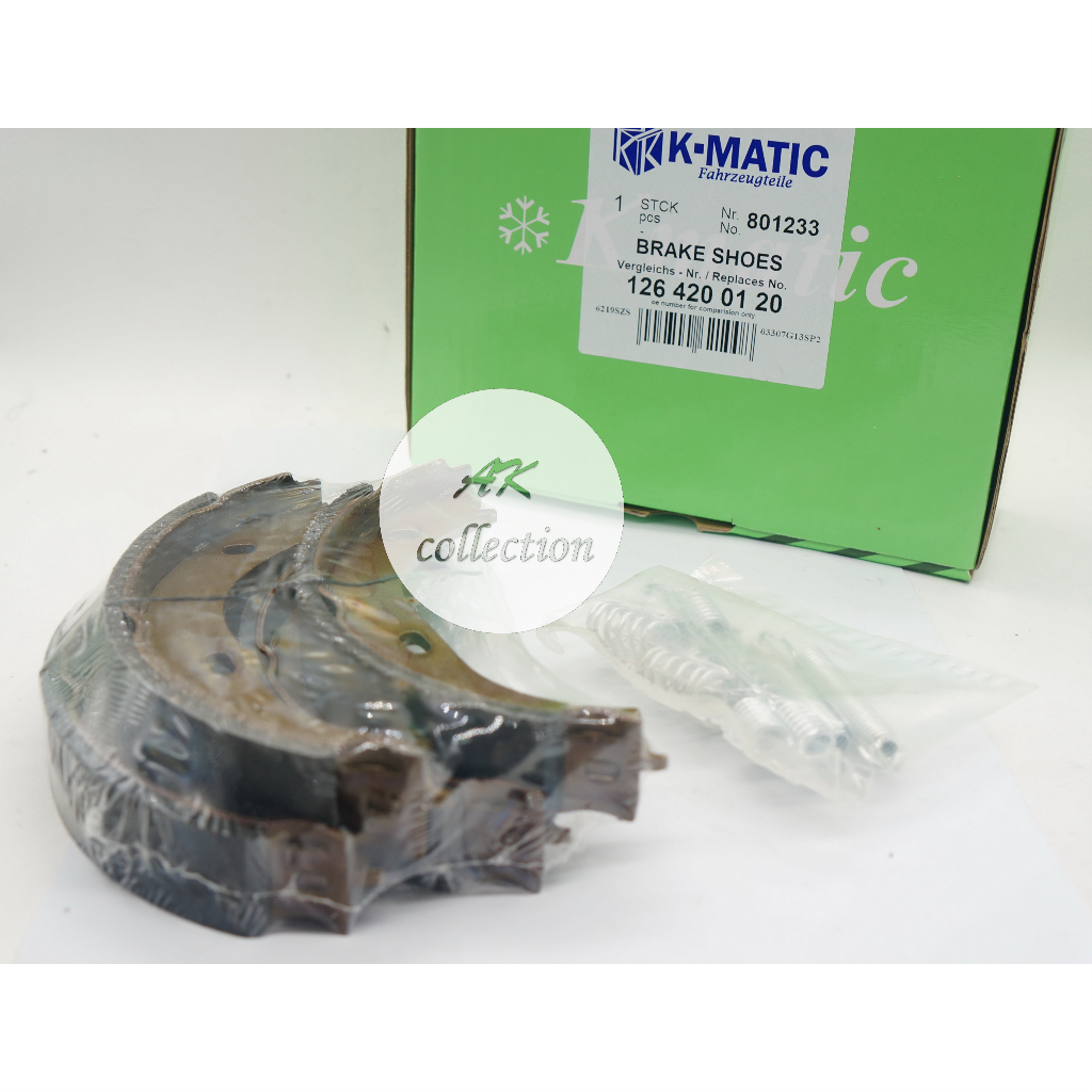 benz-ผ้าเบรคมือ-ผ้าเบรกมือ-brake-shoes-เบนซ์-รุ่น-w126-w123-no-1264200120-ยี่ห้อkmatic