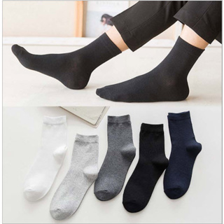 077 ถุงเท้า ข้อกลาง แฟชั่น (ส่งจากไทย ราคาต่อ1คู่)