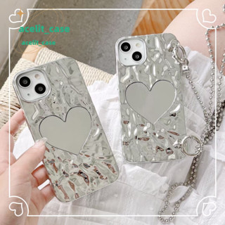 ❤️ส่งของขวัญ❤️ เคสไอโฟน 11 12 13 14 Pro Max พื้นผิวกระจก รูปหัวใจ เรียบง่าย แฟชั่น ความนิยม Case for iPhone สไตล์วรรณศิล