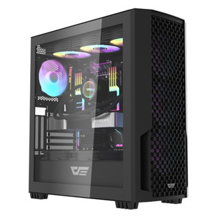 Case เคสคอมพิวเตอร์ DarkFlash รุ่น DF2100-BK (E-ATX/ATX/M-ATX/ITX) พัดลม 4 ตัว (RGB) ด้านข้างกระจกเทมเปอร์ (Black)