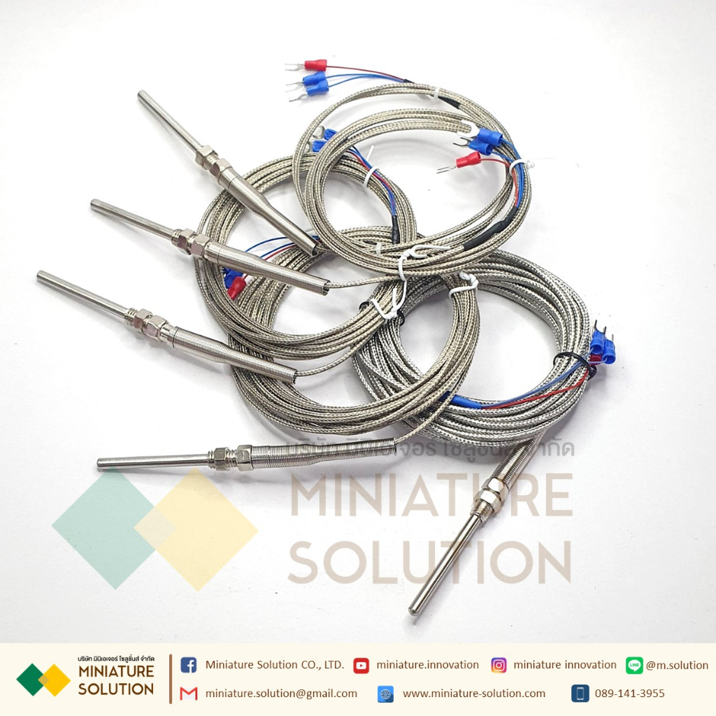 RTD PT100 เซ็นเซอร์วัดอุณหภูมิ Probe PT100 thermal resistance 3 สาย สาย ...