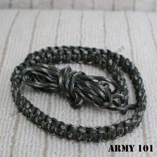 เชือกพาราคอร์ด ( Paracord )  ลายพราง ถักพร้อมประกอบหมวก สำหรับ หมวกปีก ทหาร เบอร์ 6 7 8