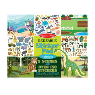 สติกเกอร์รียูสซาเบิลรุ่นสัตว์ Melissa &amp; Doug Reusable Sticker Pad - Habitat Animals