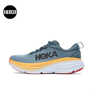 HOKA ONE ONE Bondi 8 Blue grey ของแท้ 100 %  Sports shoes Running shoes style