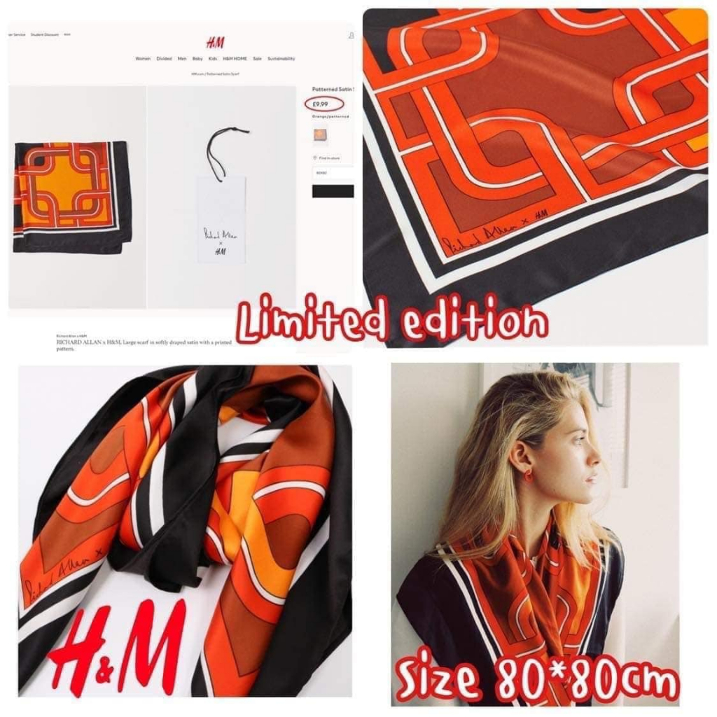 h-amp-m-patterned-scarf-พร้อมส่ง