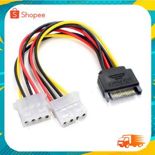 3CA 15Pin SATA male to double 4 pin molex female ide hdd power harddrive cable 3C