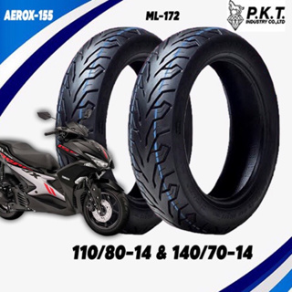 ยางมอเตอร์ไซค์AEROX155 ขนาด110/80-14 &amp; 140/70-14 P.K.T ยางตราม้าเพชร ML172 ลาย City Grip