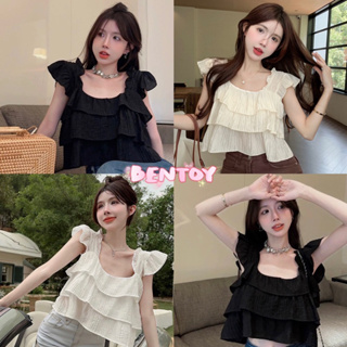 Bentoy(S3017)เสื้อกล้ามซีทรู ดีเทลหลายชั้นแต่งระบาย น่ารักมาก ใส่สบาย สาวหวานห้ามพลาด