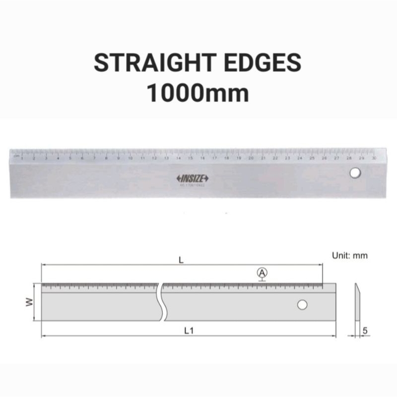 Straight Edge 1000mm check flatness เกจวัดขอบตรง INSIZE 71111000A อิน